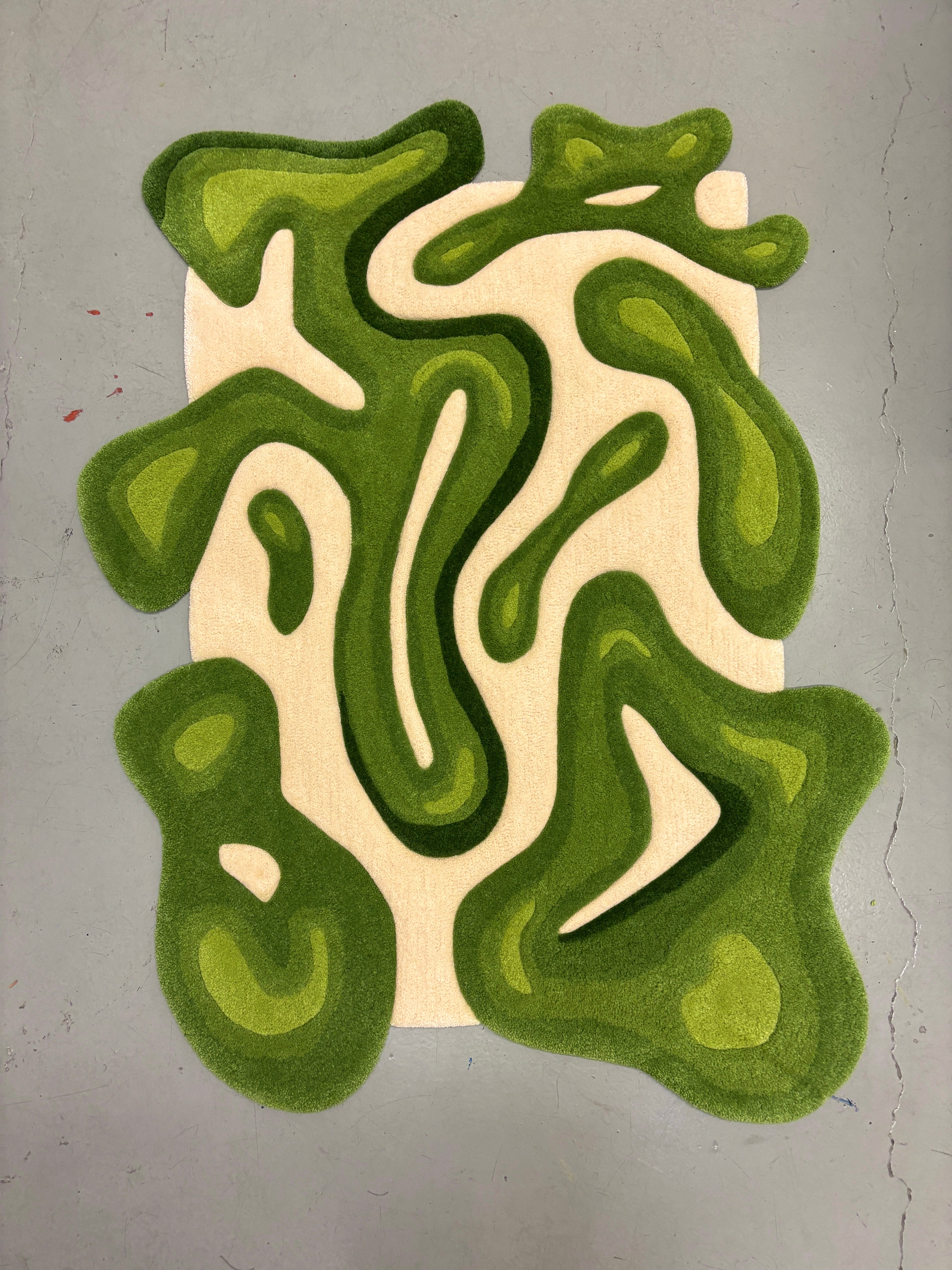 Green Gloop Abstract Rug