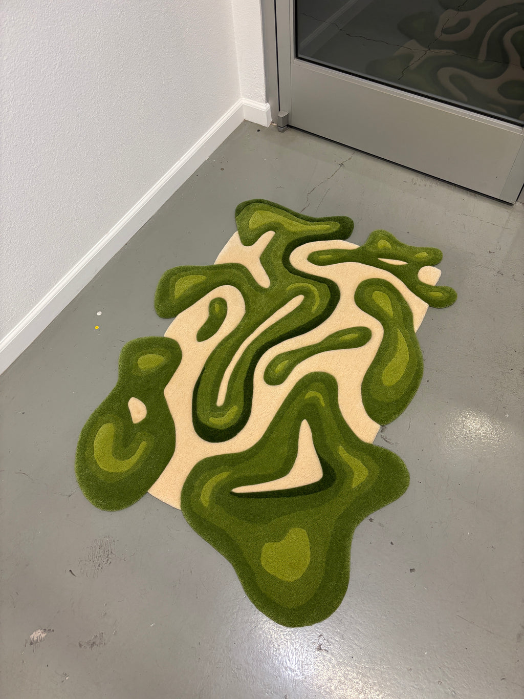 Green Gloop Abstract Rug