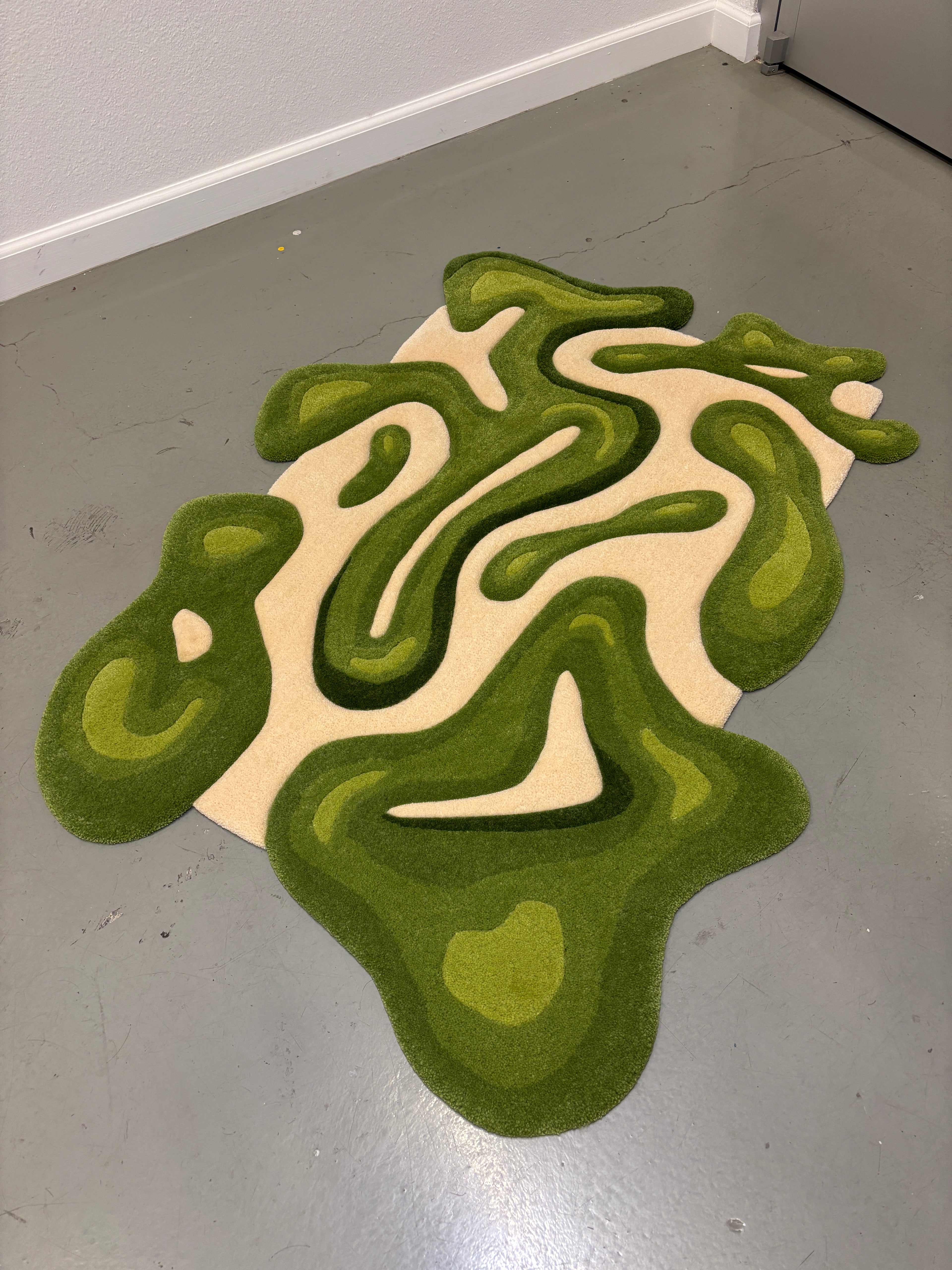 Green Gloop Abstract Rug