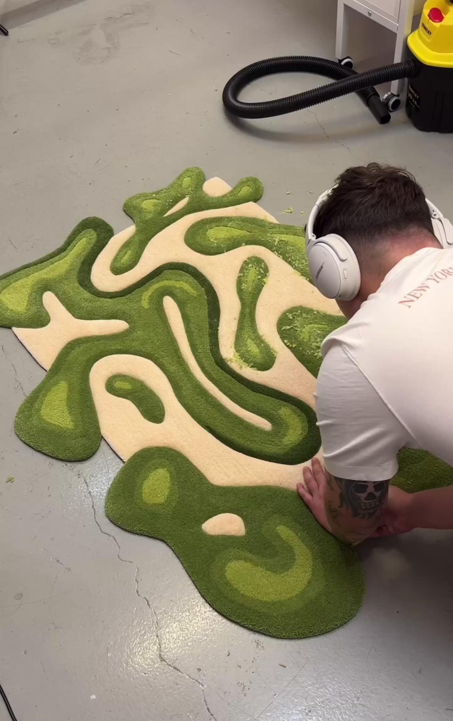 Green Gloop Abstract Rug